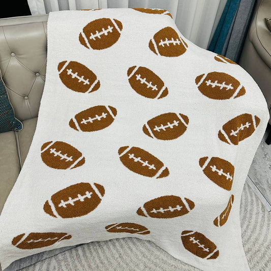 Football Patterned Throw Blanket